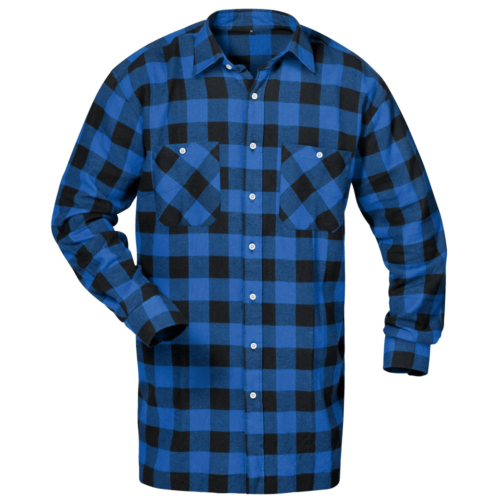 Flanell-Hemd, Blau/Schwarz Kariert Michigan