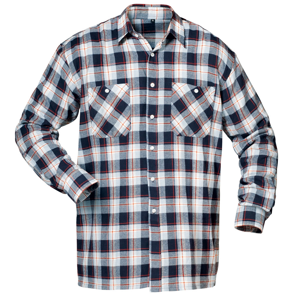 Flanell-Hemd, Marine/Hellblau/Rot Kariert 2XL (45/46) Virginia