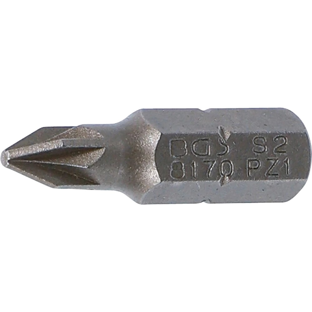 Bit, Länge 25 mm, Antrieb Außensechskant 6,3 mm (1/4"), Kreuzschlitz PZ1
