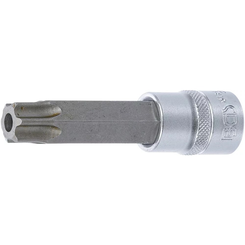 Bit-Einsatz, Länge 100 mm, Antrieb Innenvierkant 12,5 mm (1/2"), T-Profil (für Torx) mit Bohrung T80