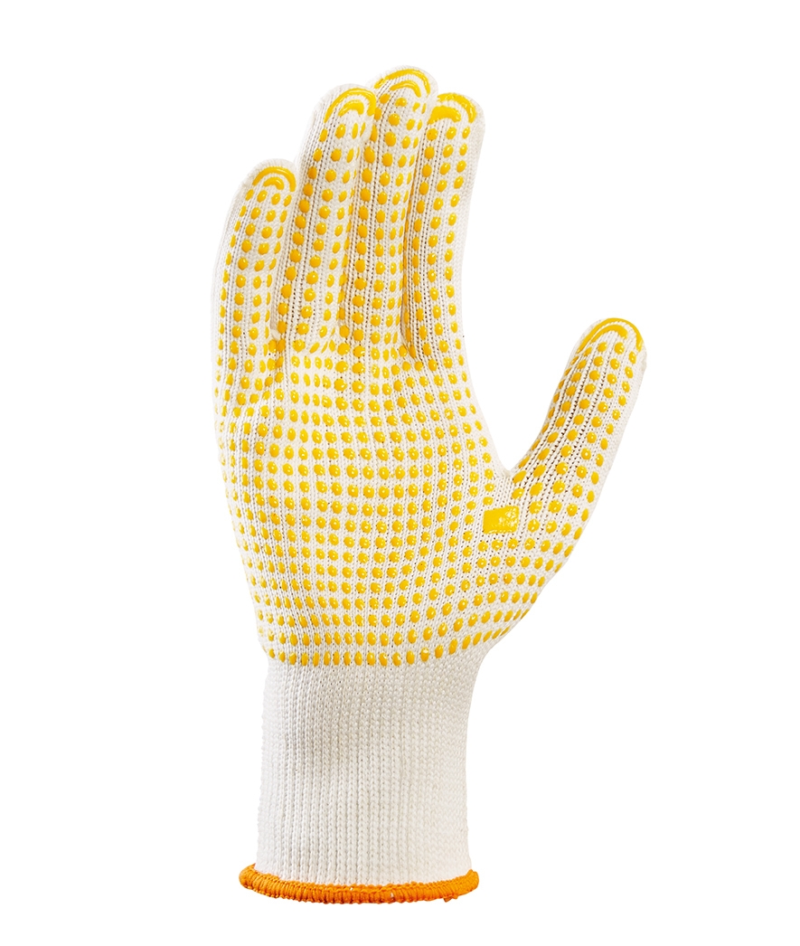 teXXor® Mittelstrick-Handschuhe BAUMWOLLE/NYLON beige/gelbe Noppen