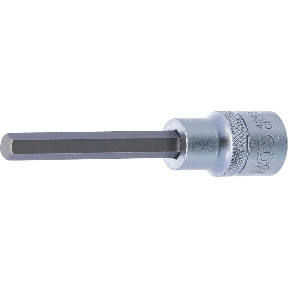 Bit-Einsatz, Länge 100 mm, Antrieb Innenvierkant 12,5 mm (1/2"), Innensechskant 8 mm