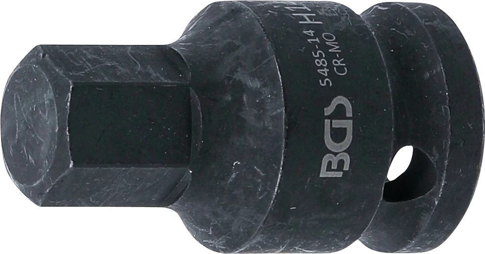 Kraft-Bit-Einsatz, Länge 42 mm, Antrieb Innenvierkant 12,5 mm (1/2"), Innensechskant 14 mm