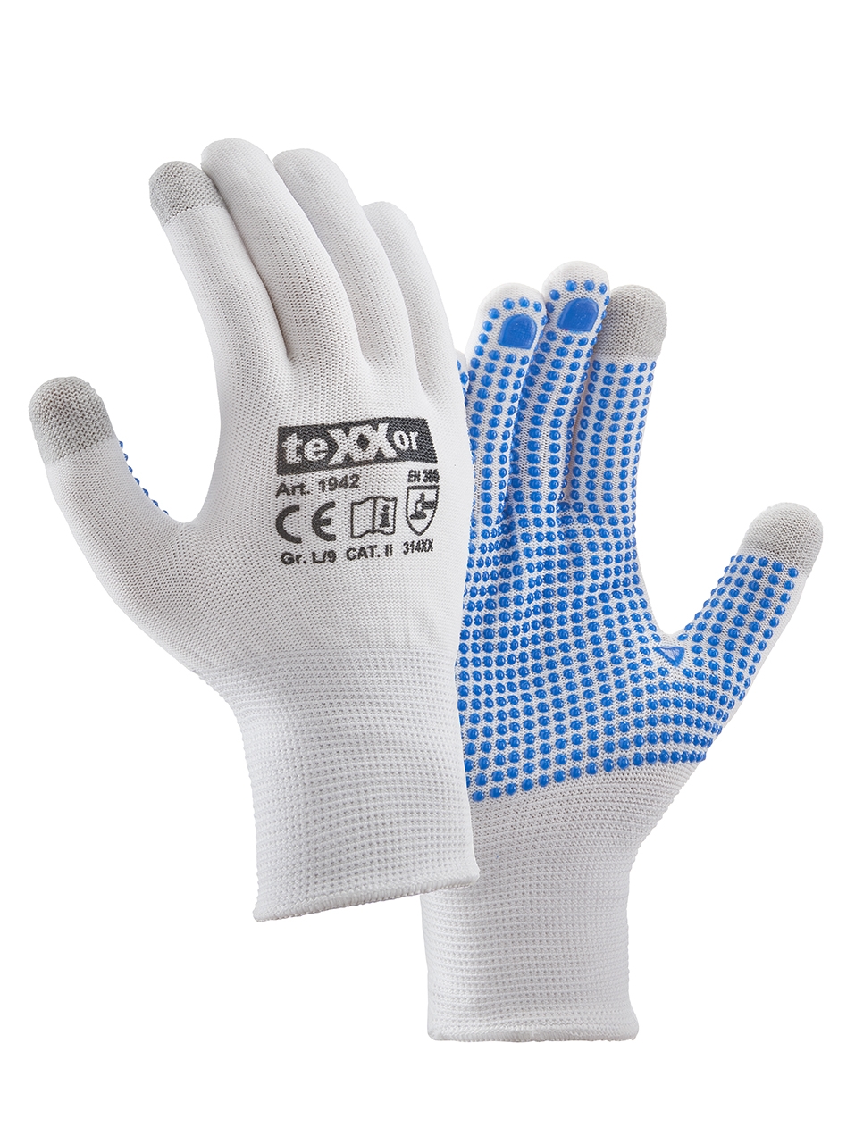 teXXor® Feinstrick-Handschuhe TOUCH weiß