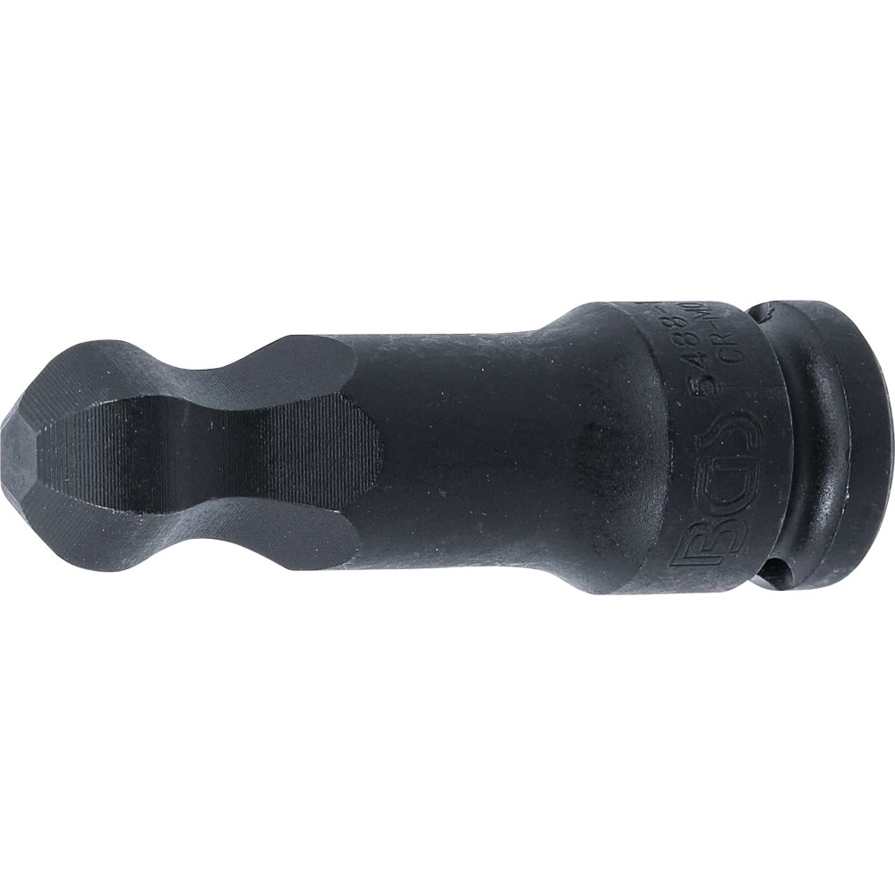 Kraft-Bit-Einsatz, Länge 75 mm, Antrieb Innenvierkant 12,5 mm (1/2"), Innensechskant mit Kugelkopf 17 mm
