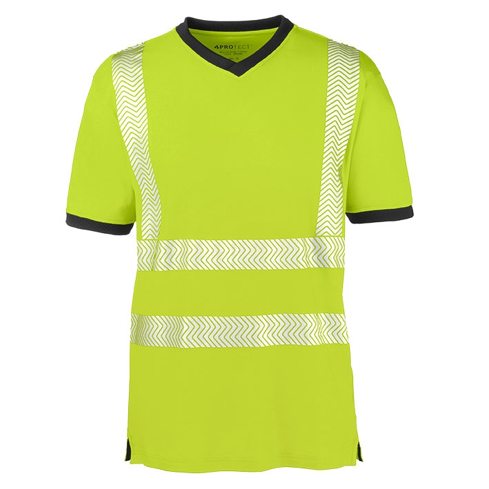 4PROTECT® Warnschutz UV-T-Shirt MIAMI leuchtgelb/grau