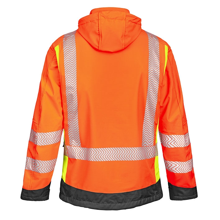 4PROTECT® Warnschutz-Softshelljacke HOUSTON leuchtorange/leuchtgelb