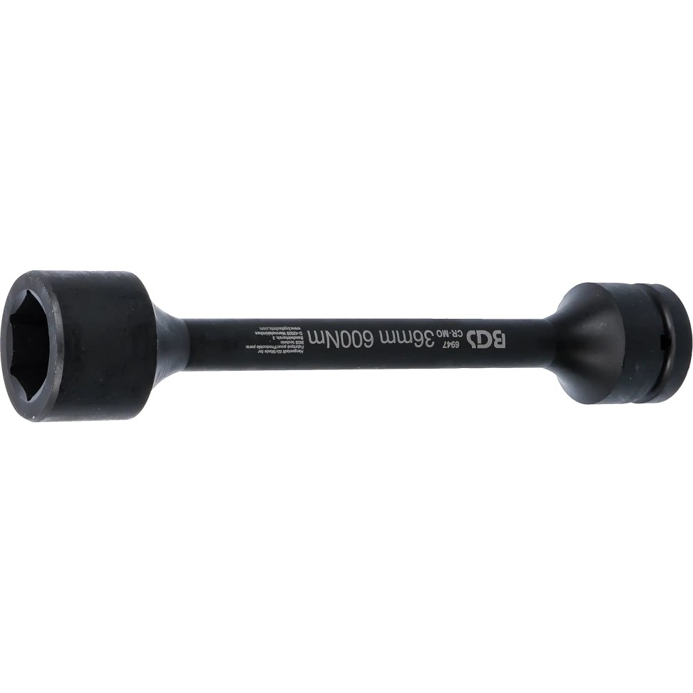 Torsions-Kraft-Steckschlüssel-Einsatz Sechskant, Antrieb Innenvierkant 25 mm (1"), SW 36 mm, 600 Nm