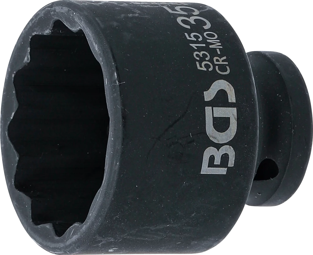 Kraft-Steckschlüssel-Einsatz Zwölfkant, Antrieb Innenvierkant 12,5 mm (1/2"), SW 35 mm