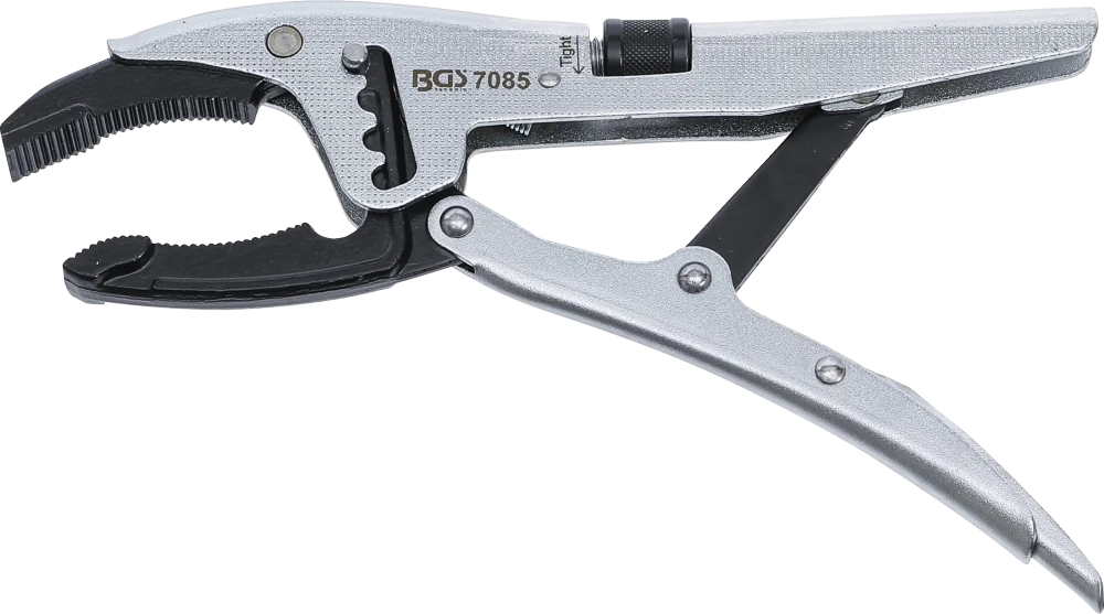 Gripzange, 4-fache Schnelljustierung, tiefgekröpfte Unterbacke, französischer Typ, 250 mm