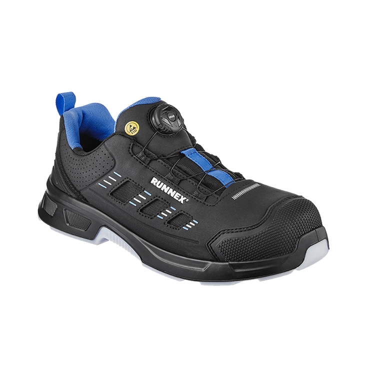 RUNNEX® S1PS-ESD-Sicherheitshalbschuhe atop ActionStar schwarz/blau