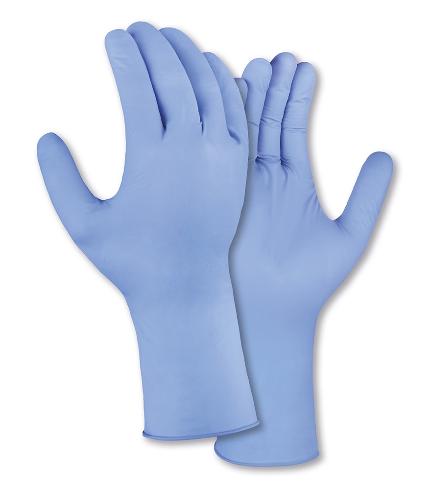 teXXor® Nitril-Einweg-Handschuhe lange Stulpe blau