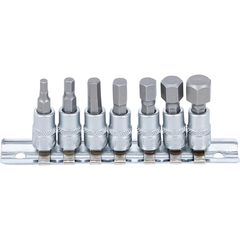 Bit-Einsatz-Satz, Antrieb Innenvierkant 6,3 mm (1/4"), Innensechskant 4 - 12 mm, 7-tlg.
