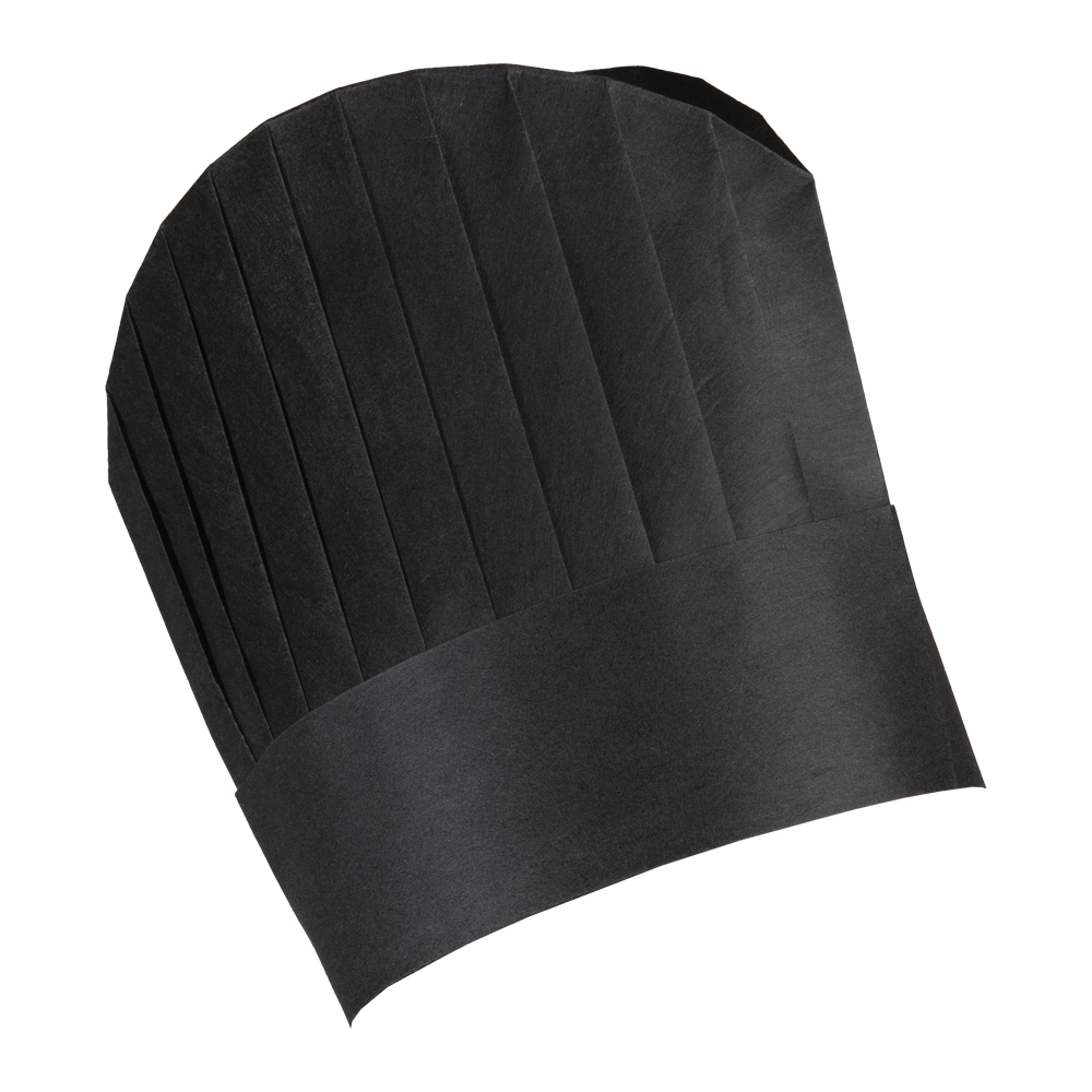 Einweg Papier-Kochmütze H 25 cm, schwarz, 10er Pack