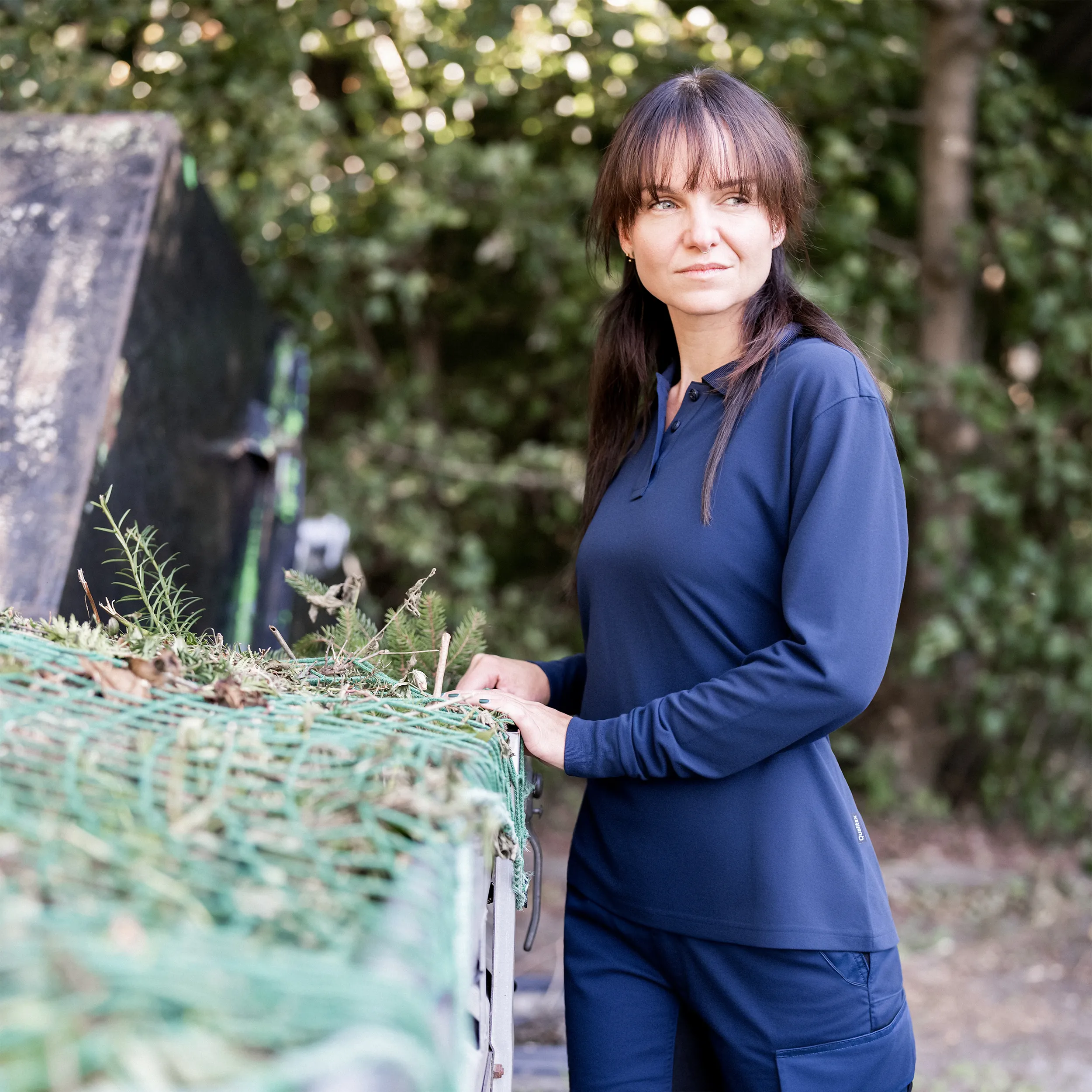 Tencel Langarm-Poloshirt "iND" mit UV-Schutz – Plus X Award ausgezeichnet