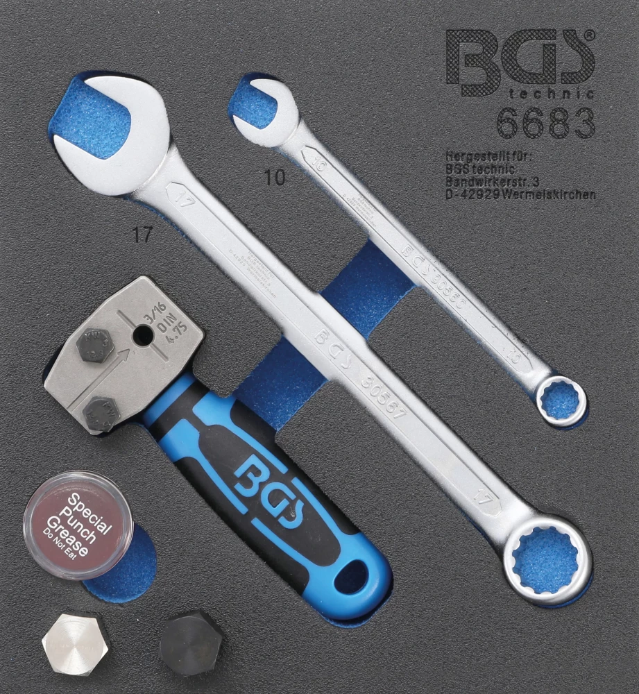 Werkstattwageneinlage 1/6: Bördelgerät, DIN 4,75 mm (3/16")