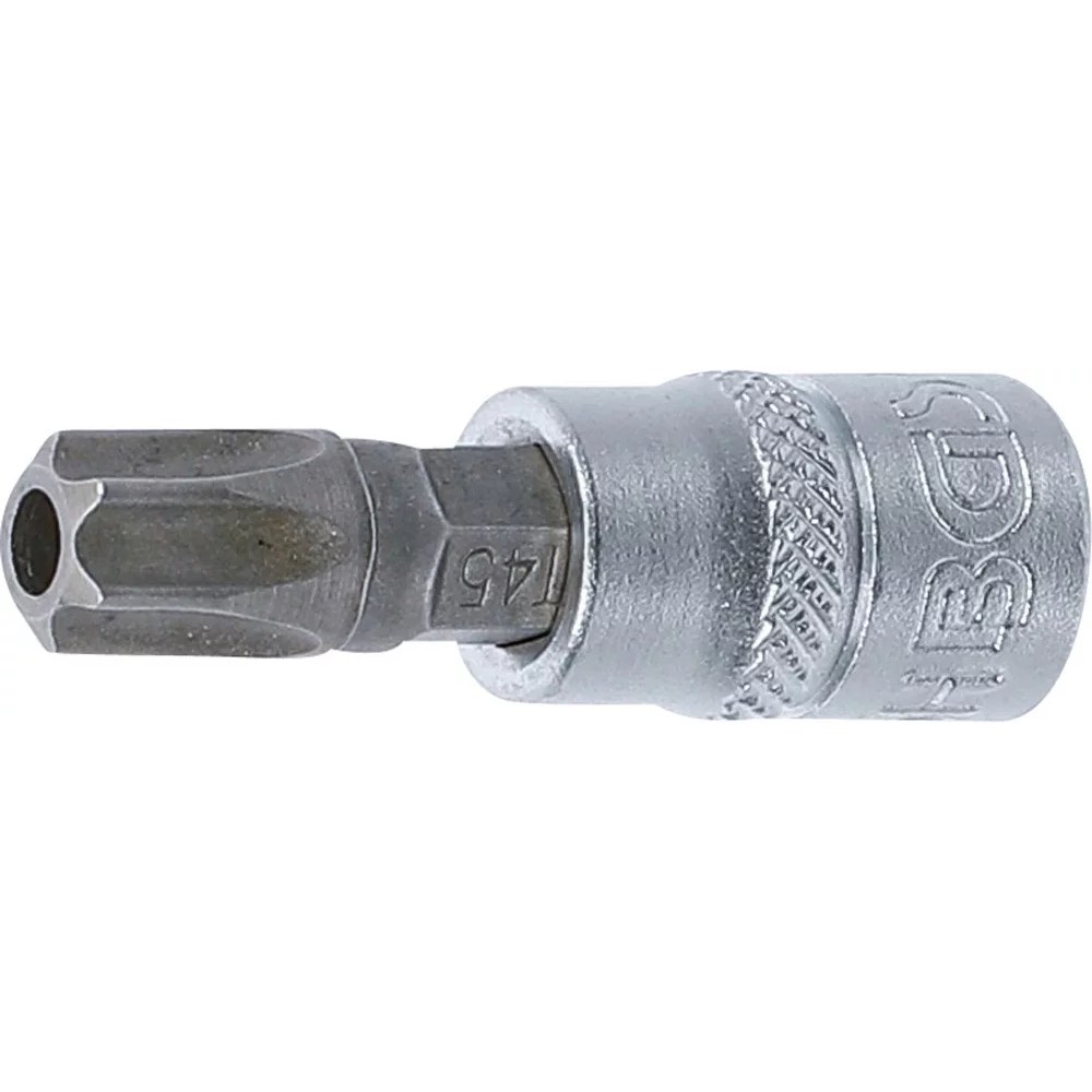 Bit-Einsatz, Antrieb Innenvierkant 6,3 mm (1/4"), T-Profil (für Torx) mit Bohrung T45