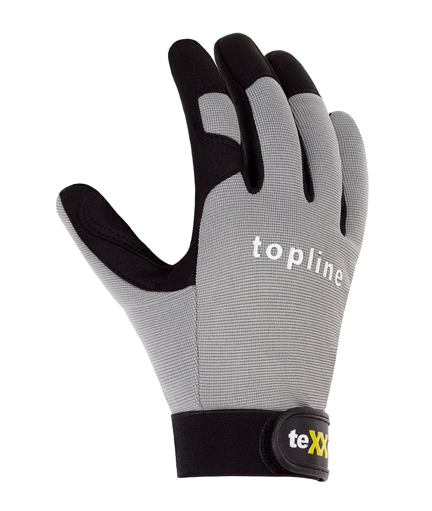 teXXor® Kunstleder-Handschuhe FRESNO, SB-Verpackung grau/schwarz