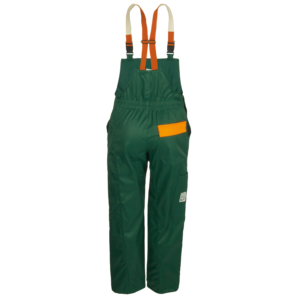 Schnittschutzlatzhose Grün/Orange Konifere