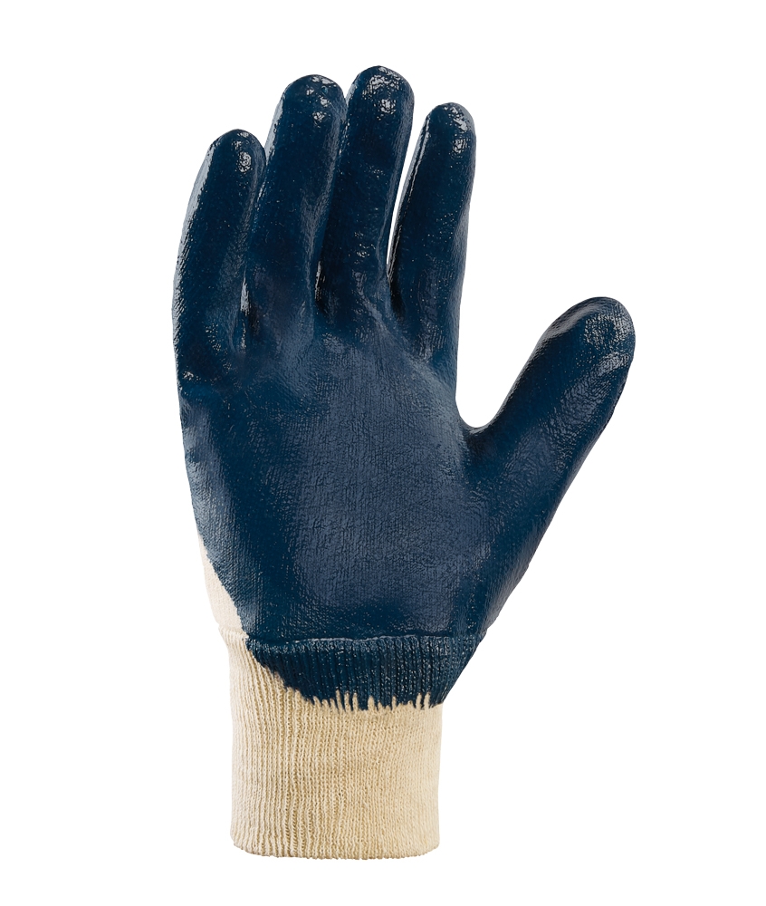teXXor® Nitril-Handschuhe STRICKBUND beige/blau