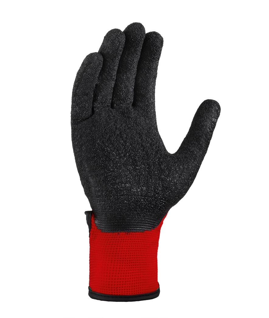 teXXor® Nylon-Montagehandschuhe LATEX BESCHICHTET rot/schwarz