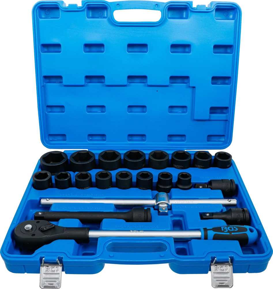 Kraft-Steckschlüssel-Satz, 20 mm (3/4"), 21-tlg.
