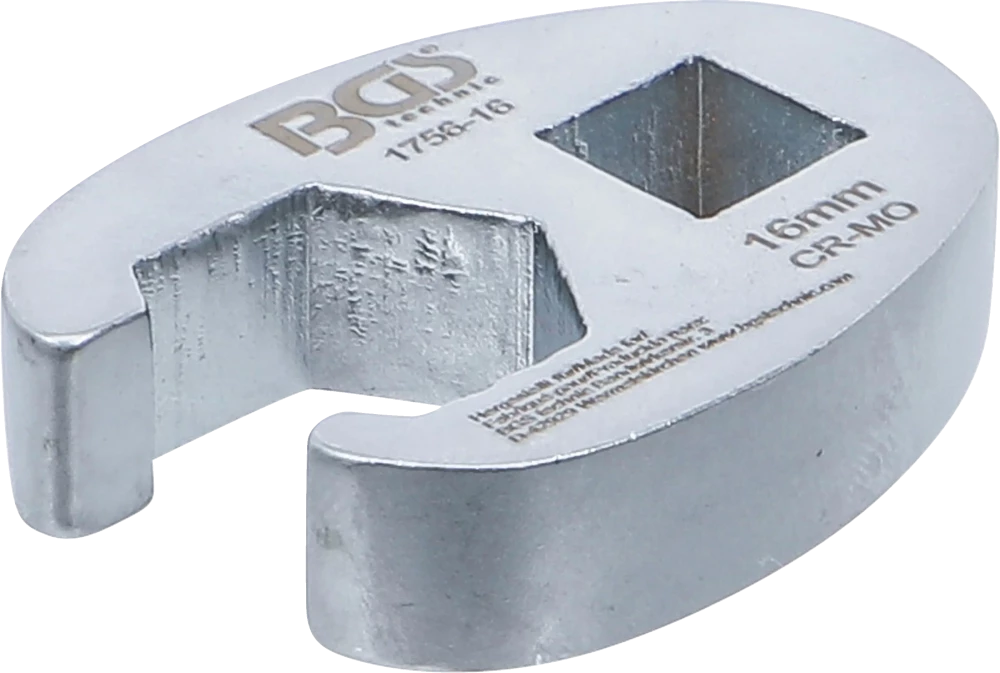 Hahnenfußschlüssel, Antrieb Innenvierkant 10 mm (3/8"), SW 16 mm