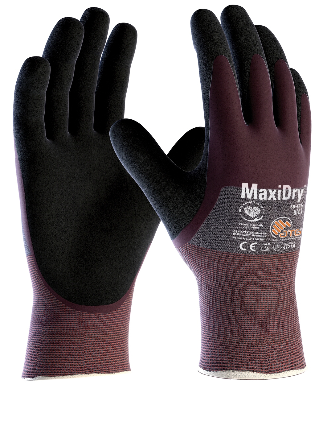 MaxiDry® Nylon-Strickhandschuhe (56-425) violett/schwarz