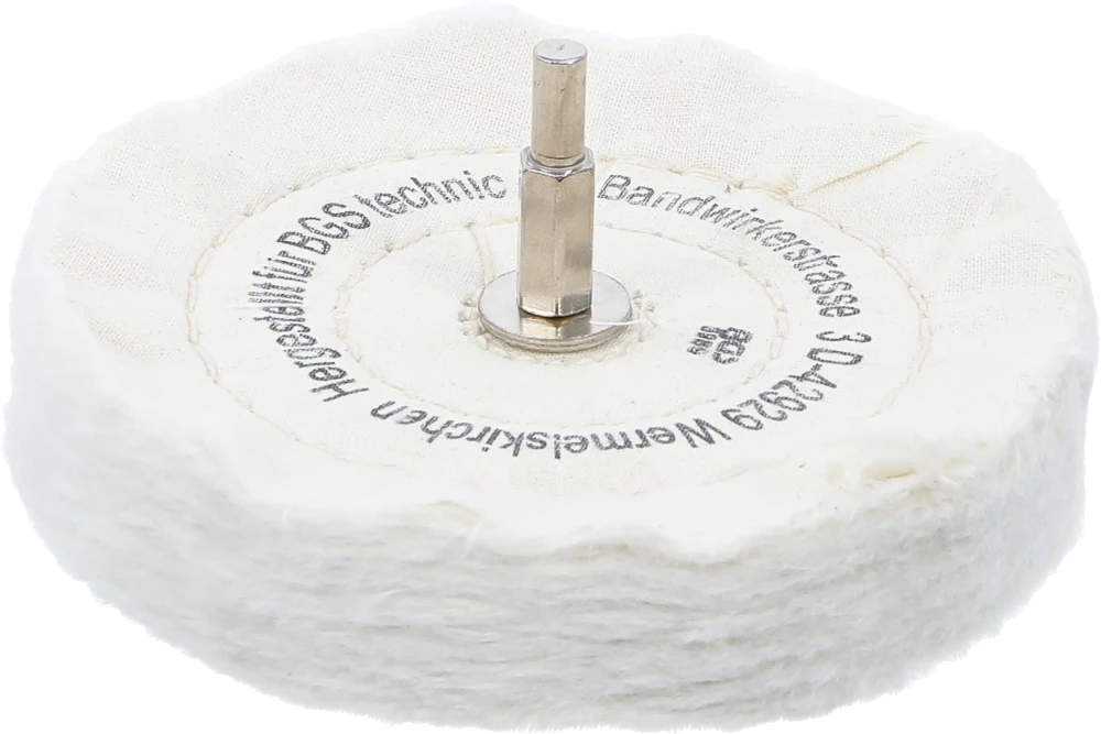Polierscheibe mit Spanndorn, 6 mm