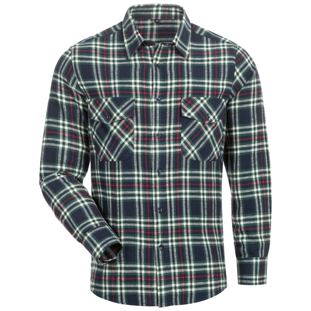 Flanell-Hemd, Marine/Beige/Grün/Rot Rockville