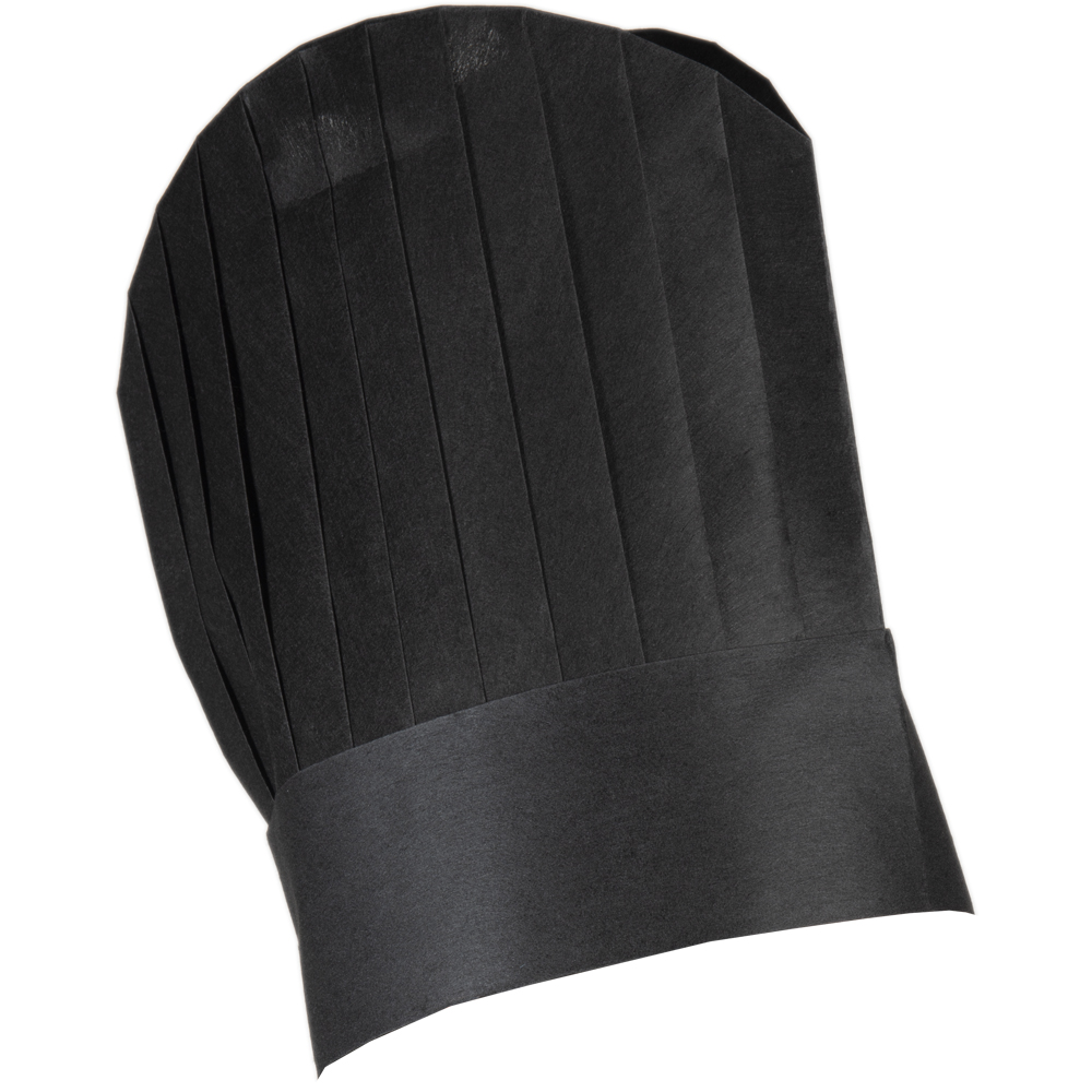 Einweg Papier-Kochmütze H 30 cm, schwarz, 10er Pack