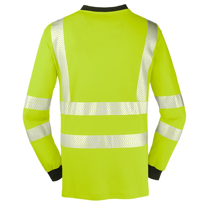 4PROTECT® Warnschutz-Langarm-UV-Shirt JACKSONVILLE leuchtgelb/grau