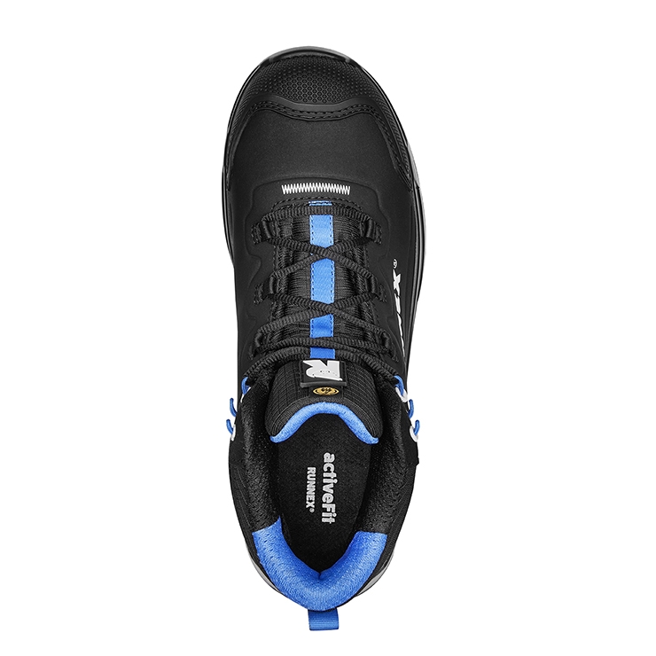RUNNEX® S3S-ESD-Sicherheitsschnürstiefel ActionStar schwarz/blau