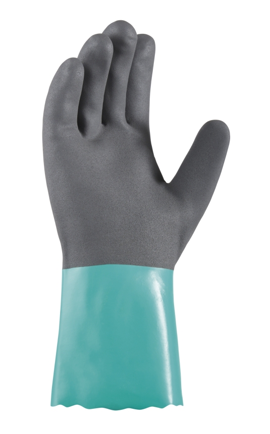 teXXor® CHEMTOUCH Chemikalienschutz-Handschuh NITRIL blaugrün/grau