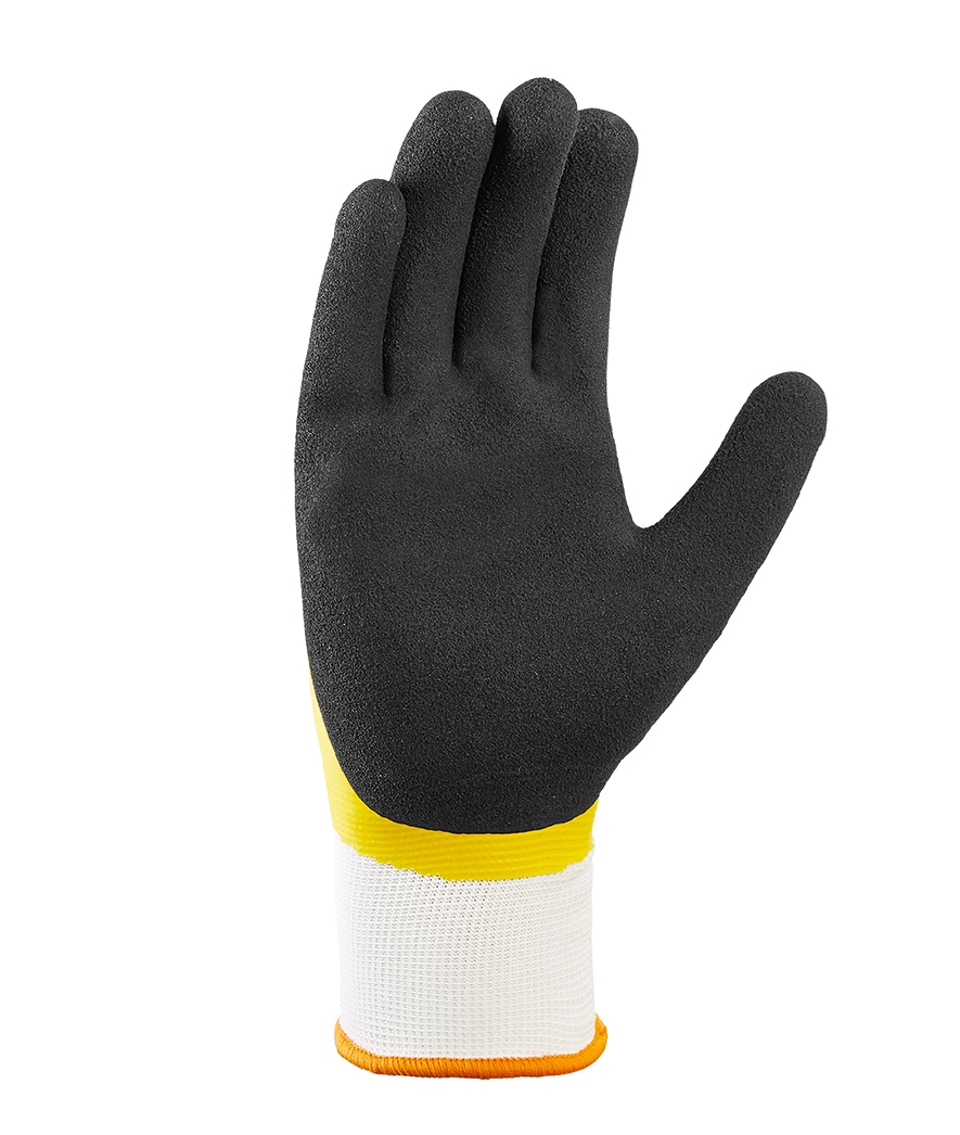 teXXor® Polyester-Strickhandschuhe LATEX GELB weiß/gelb/schwarz