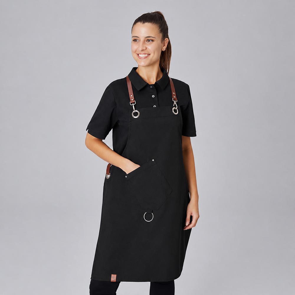Latzschürze Casual Style mit X-Kreuzung, schwarz, B 70 x L 80 cm