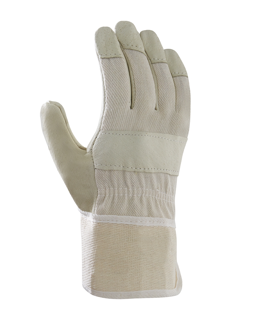 teXXor® Schweinsvollleder-Handschuhe DAMEN-PAWA Leder gelb, Drell weiß