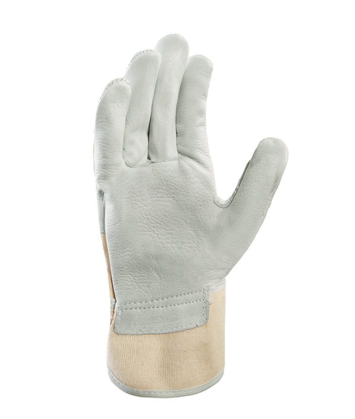 teXXor® Rindvollleder-Handschuhe URAL I Leder natur/Drell weiß