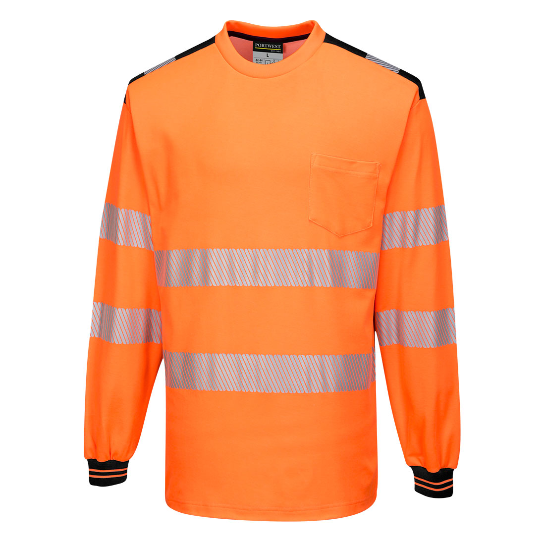 PW3 Hi-Vis Cotton Comfort T-Shirt, langarm