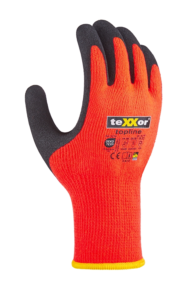 teXXor® Winterhandschuhe POLYACRYL orange/grau