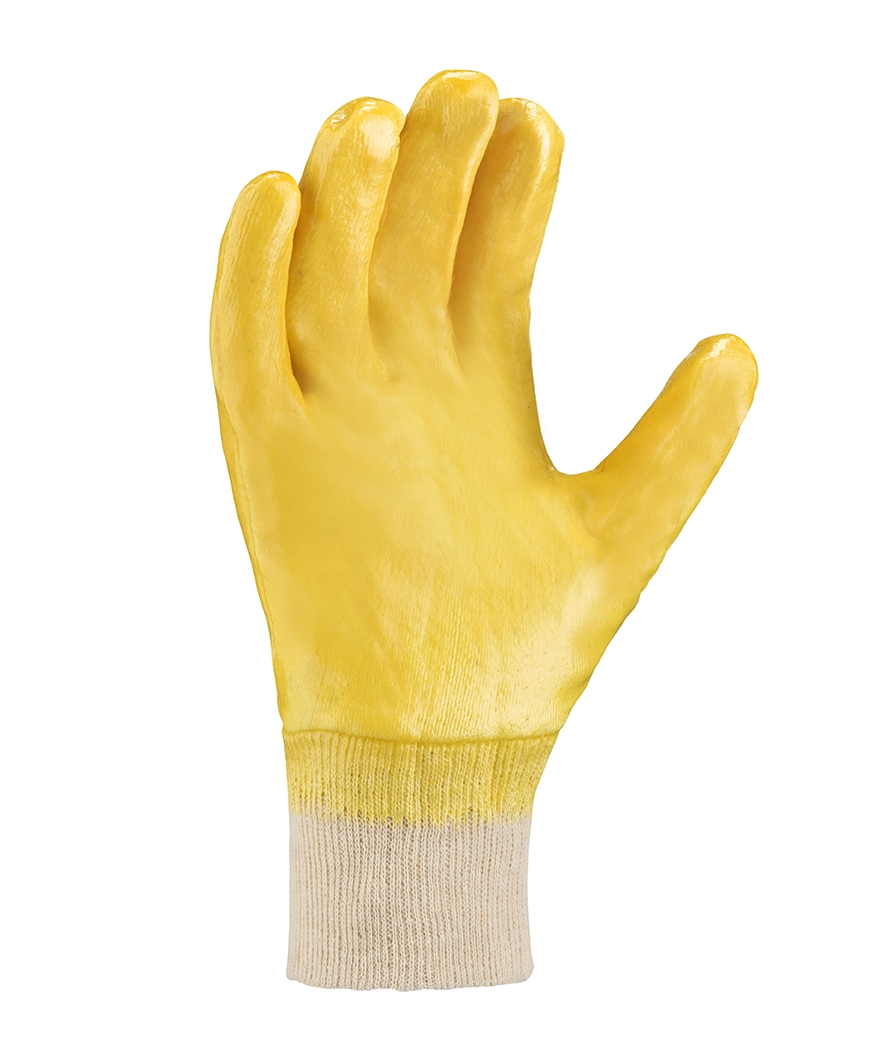 teXXor® Nitril-Handschuhe STRICKBUND gelb/beige
