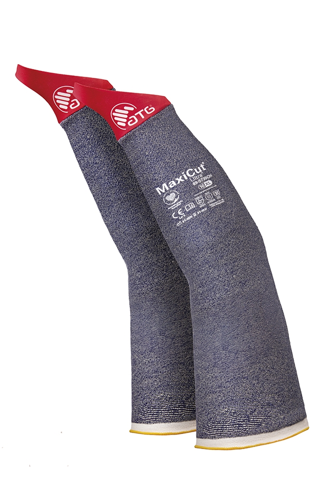 MaxiCut® Ultra™ Schnittschutz-Armstulpe m.Daumen.(89-5735CH) blau/rot