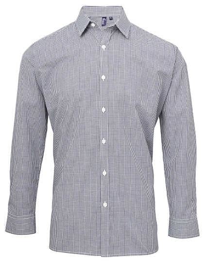 Hemd – Men´s Microcheck (Gingham) Long Sleeve Cotton Shirt