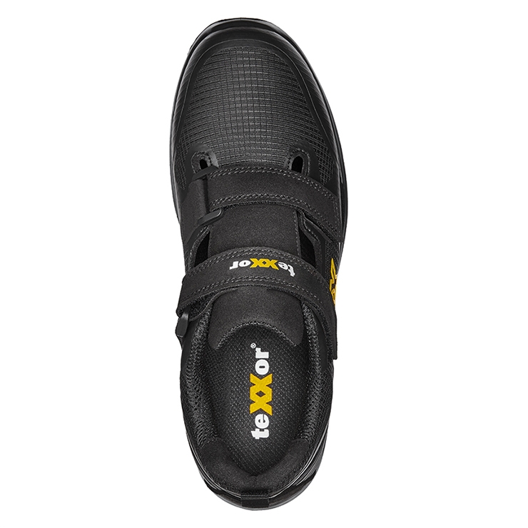 teXXor® S1PS-Sicherheitsklettsandalen schwarz/gelb