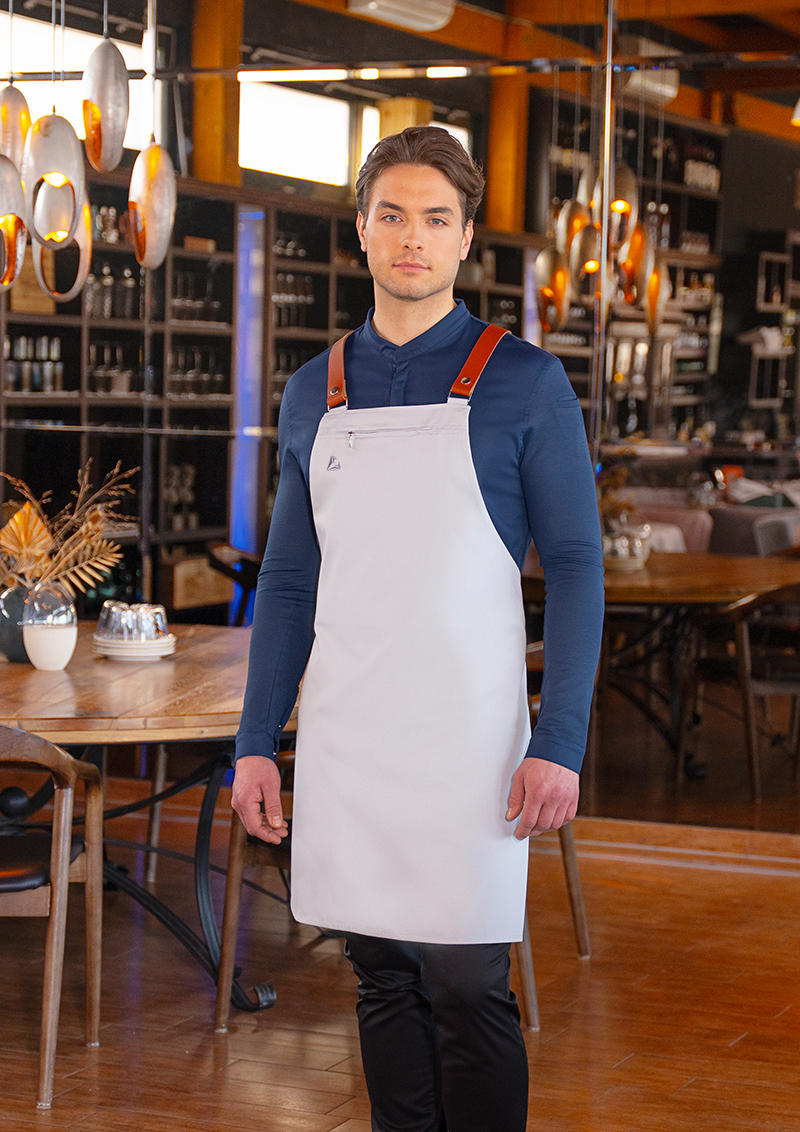DIAMOND CUT® Bib Apron with Genuine Leather Straps