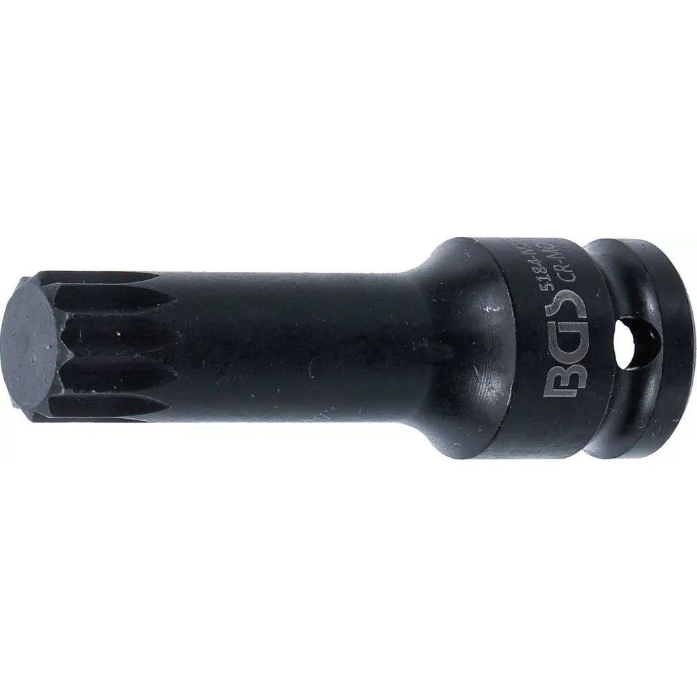 Kraft-Bit-Einsatz, Länge 78 mm, Antrieb Innenvierkant 12,5 mm (1/2"), Innenvielzahn (für XZN) M18