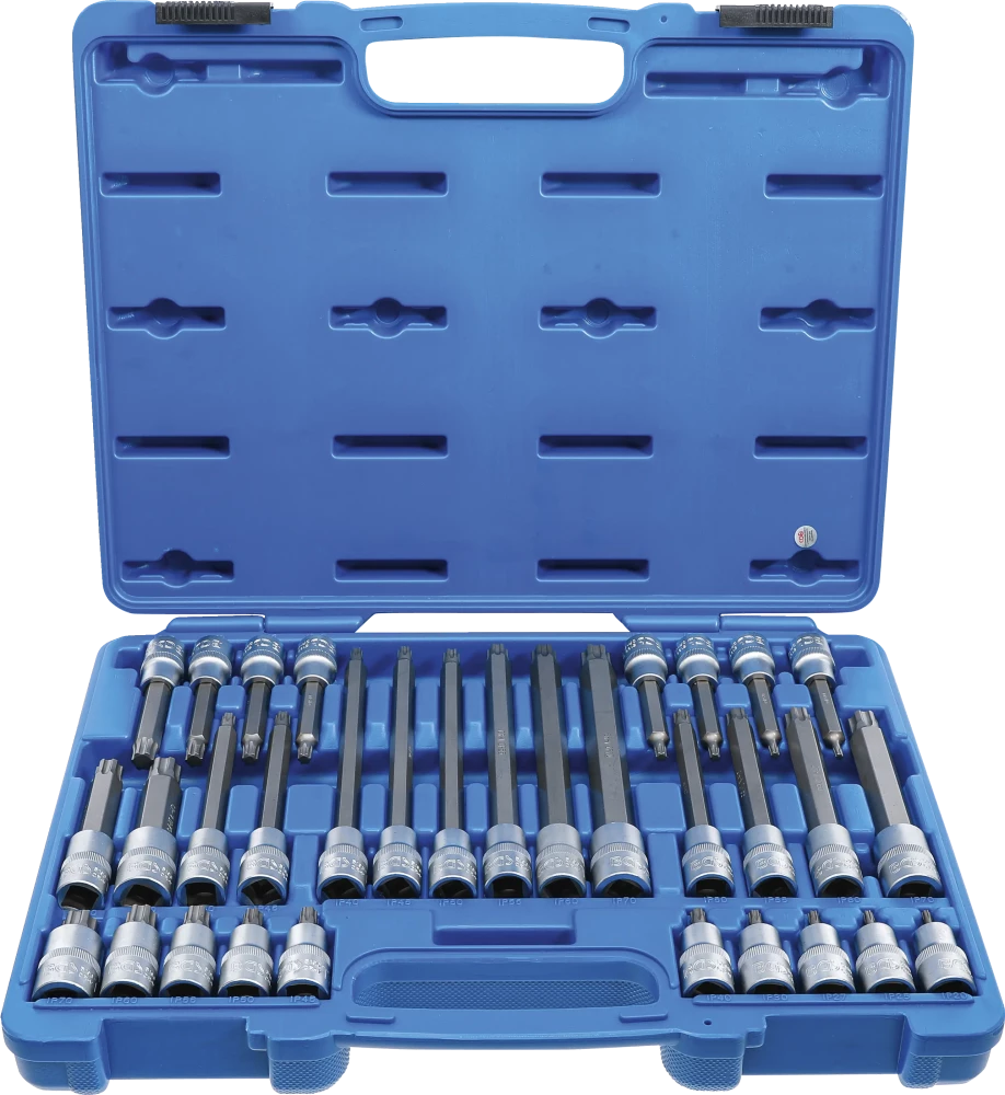 Bit-Einsatz-Satz, Antrieb Innenvierkant 12,5 mm (1/2"), TP-Profil (für Torx Plus) TP20 - TP70, 32-tlg.