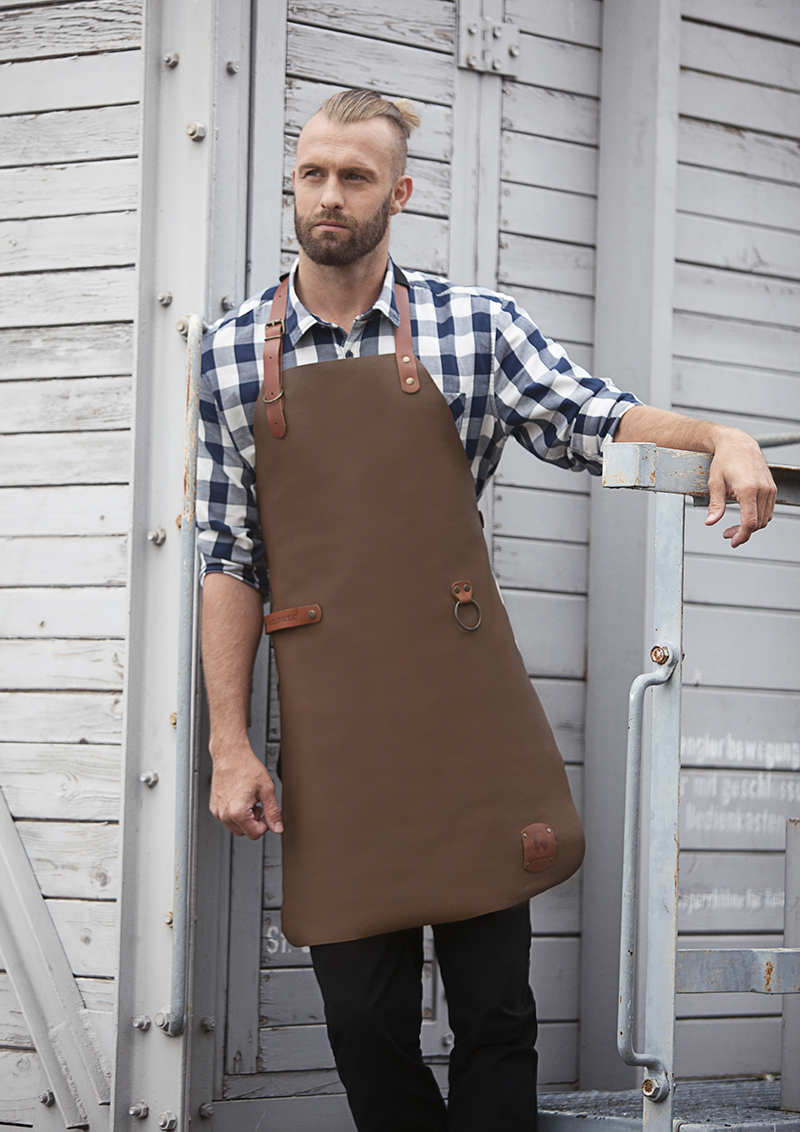 Leder Latzschürze