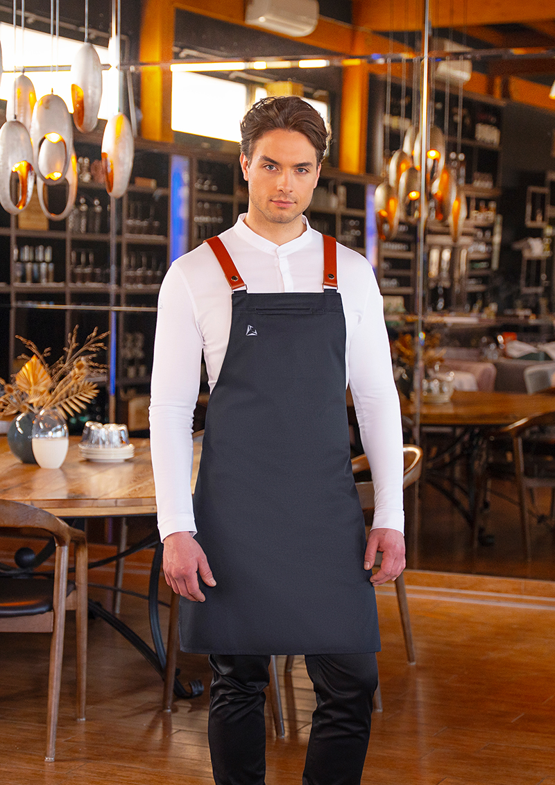 DIAMOND CUT® Bib Apron with Genuine Leather Straps