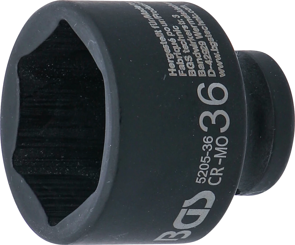Kraft-Steckschlüssel-Einsatz Sechskant, Antrieb Innenvierkant 12,5 mm (1/2"), SW 36 mm